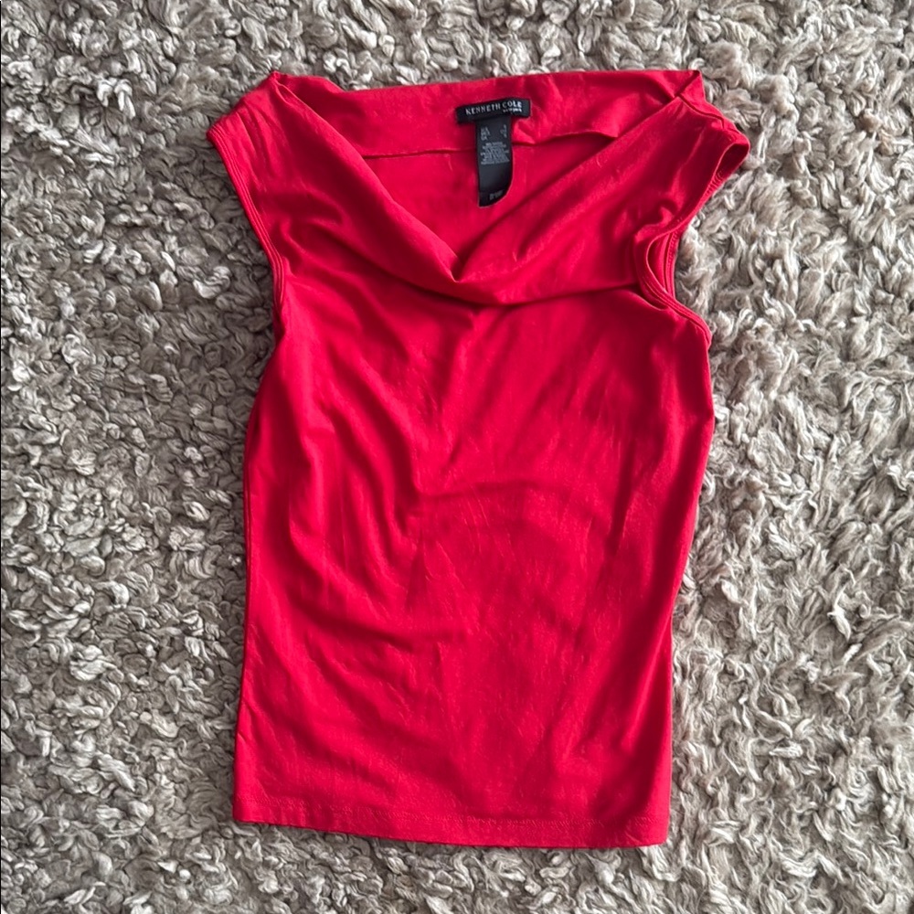 Kenneth Cole Red Sleeveless Top size small